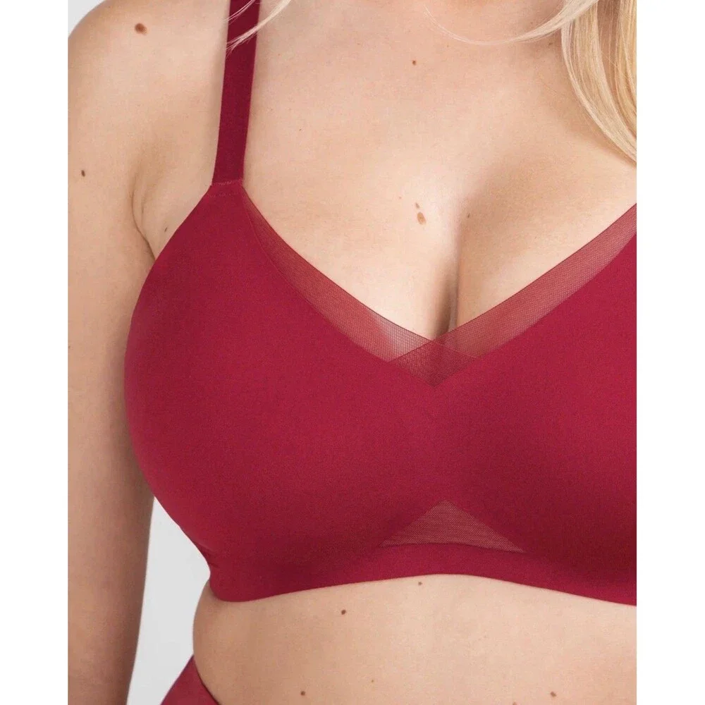 Honey‎ Love Lift Wear Crossover Bra Red Size 2X 42 C/D Removable Pads